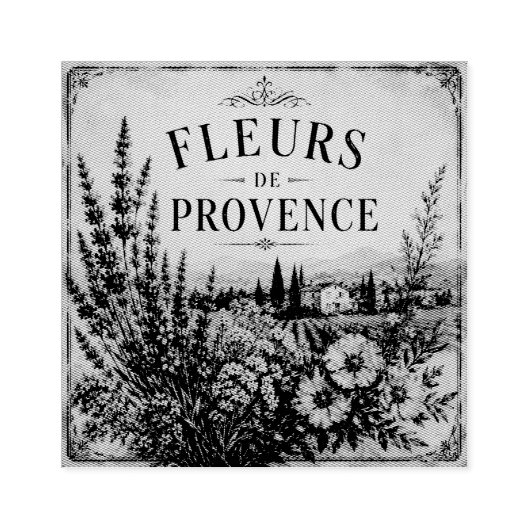 Fleurs de Provence rubber stempel (Afrduk)