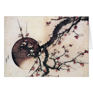 Fleurs de prune et la lune, Hokusai