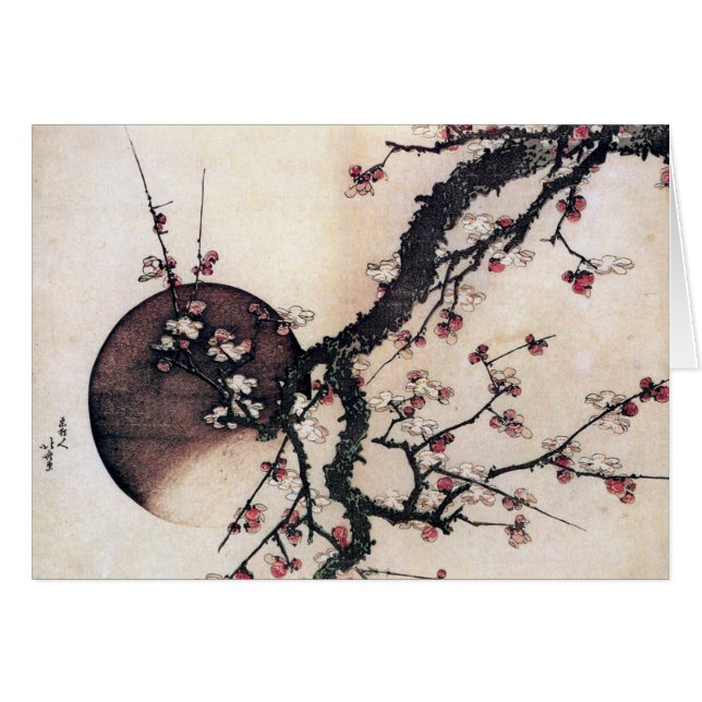 Fleurs de prune et la lune, Hokusai (Devant horizontal)