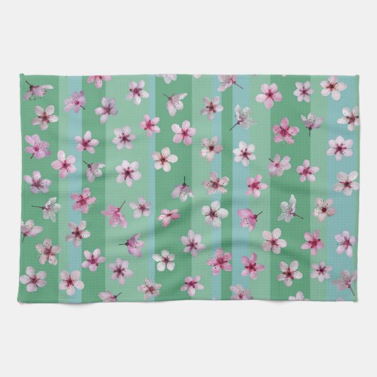 Fleurs de prune rayures serviette (Horizontal)