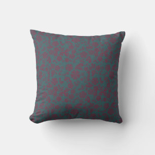 Fleurs de prune sur Coussin MOJO Turquoise