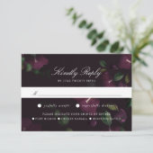 Fleurs de Prunier Foncé | Carte de réponse RSVP av (Debout devant)
