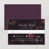 Fleurs de Prunier Foncé | Carte de réponse RSVP av (Devant / Derrière)