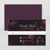Fleurs de Prunier Foncé | Carte RSVP (Devant / Derrière)