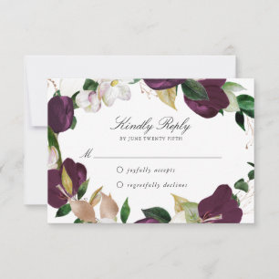 Fleurs de Prunier Foncé Carte RSVP