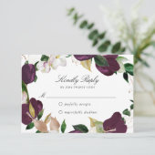 Fleurs de Prunier Foncé | Carte RSVP (Debout devant)