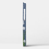 Fleurs de Puff sur Denim Coque-Mate coque iphone (Verso / Gauche)