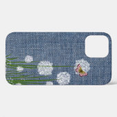 Fleurs de Puff sur Denim Coque-Mate coque iphone (Verso (horizontal))