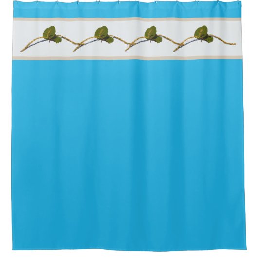 Fleurs de raisin - Rideau de douche lagon (Devant)