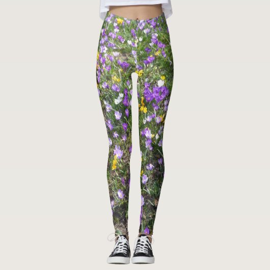 Fleurs de ressort Crocus multicolores Legging (Devant)