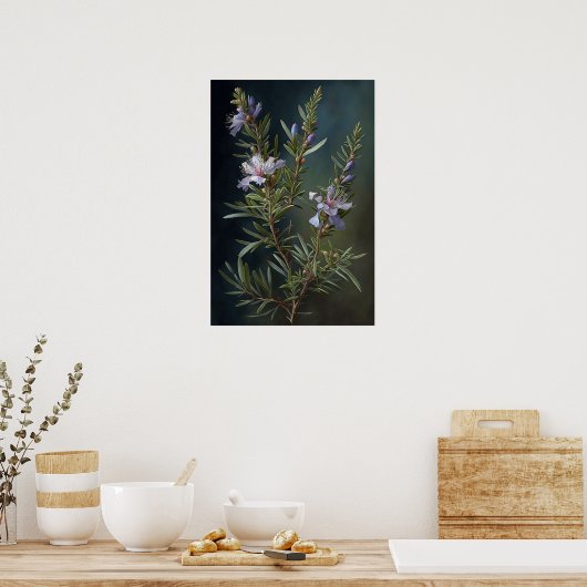 Fleurs de romarin bleu Poster d'impression (Cuisine)