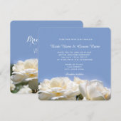 fleurs de rose blanche dans une invitation de mari (Devant / Derrière)