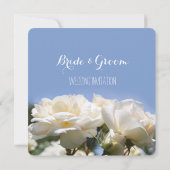 fleurs de rose blanche dans une invitation de mari (Dos)