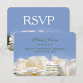 fleurs de rose blanches pures rsvp de mariage (Devant / Derrière)