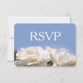 fleurs de rose blanches pures rsvp de mariage (Dos)