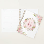 Fleurs de rose rose blush aquarelle monogramme flo (Devant avec enveloppe)