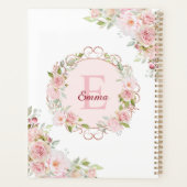 Fleurs de rose rose blush aquarelle monogramme flo (Dos)