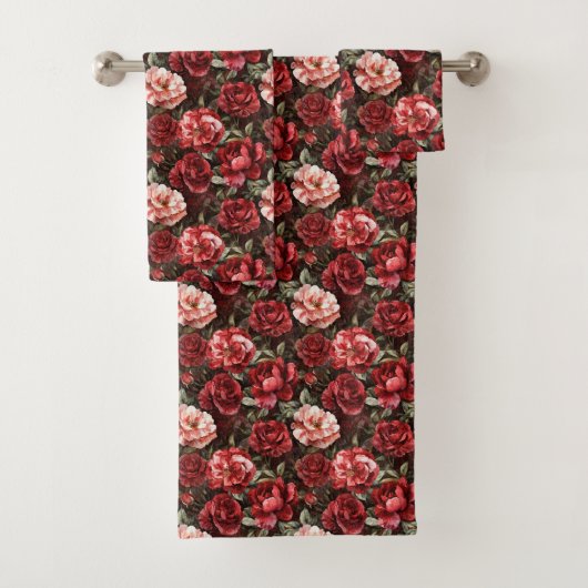 Fleurs de rose rose rouge (En situation)