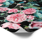Fleurs de rose rose Shabby Chic Poster (Coin)