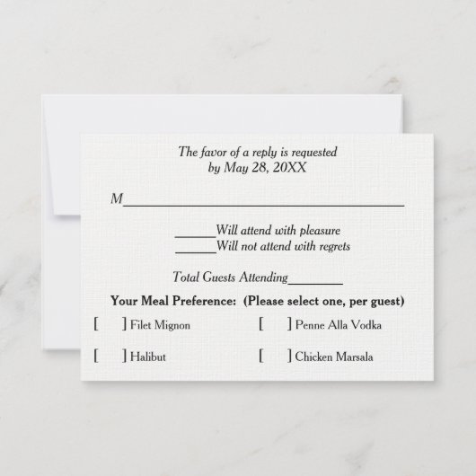 Fleurs de rose rose tendre Mariage argent RSVP (Dos)