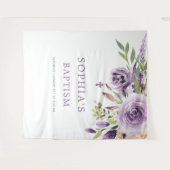 Fleurs de rose violette Baptême Tenture (Devant (Horizontal))