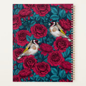 Fleurs de roses rouges et oiseaux d'or (Dos)