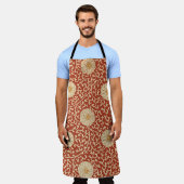 Fleurs de rouille sur tout l'imprimé tablier (Porté)