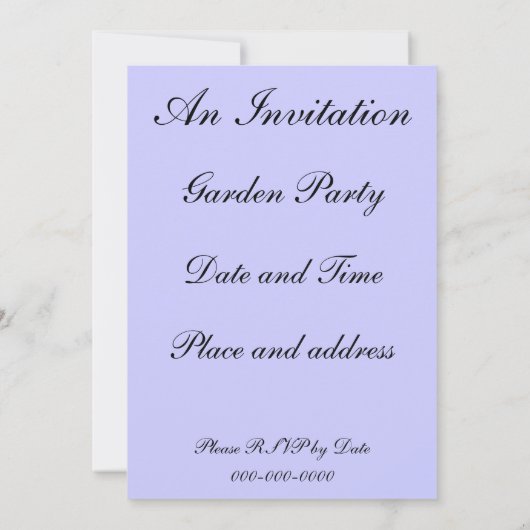 Fleurs De Sage Bleu Invitations Personnalisées (Dos)