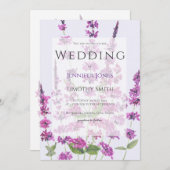 fleurs de salvia violette faire-part de mariage (Devant / Derrière)