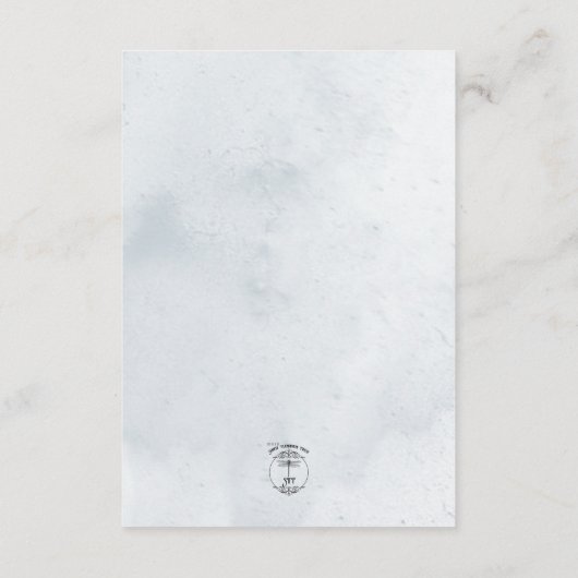 Fleurs de sauce bleu Mariage blanc Détails Carte (Dos)