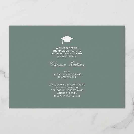 Fleurs de script élégantes | Carte moderne Photo G (Verso)