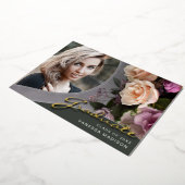 Fleurs de script élégantes | Carte moderne Photo G (Rotation)