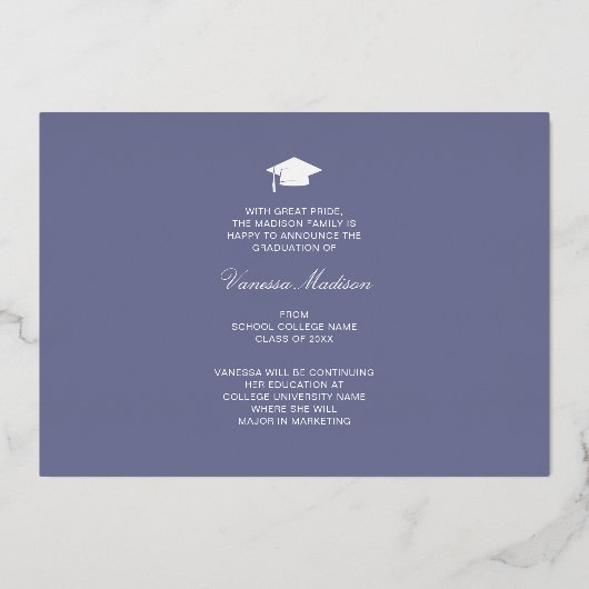 Fleurs de script élégantes | Carte moderne Photo G (Verso)