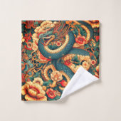 Fleurs de serpent vert (Gant de toilette)