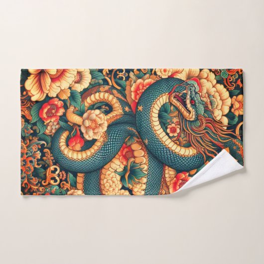 Fleurs de serpent vert (Serviette à main)