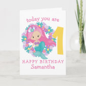 Fleurs de sirène Carte d'anniversaire (Devant)