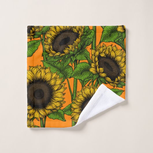 Fleurs de soleil (Gant de toilette)