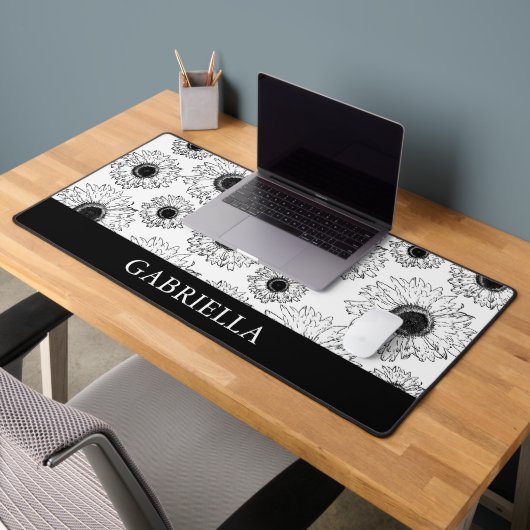 Fleurs de soleil à écartement noir et blanc (Bureau 2)