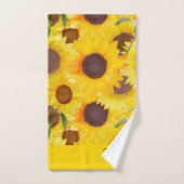 Fleurs de soleil à l'aquarelle jaune (Serviette à main)