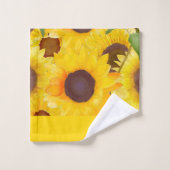 Fleurs de soleil à l'aquarelle jaune (Gant de toilette)