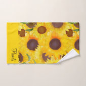 Fleurs de soleil à l'aquarelle jaune (Serviette à main)