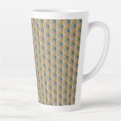 Fleurs de soleil Abstraites latte Mug (Droite)