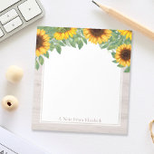 Fleurs de soleil aquarelle avec Bloc-notes en bord