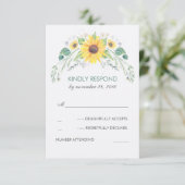 Fleurs de soleil aquarelle Mariage rustique RSVP (Debout devant)