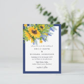 Fleurs de soleil Bleu jaune Floral Invitations de (Debout devant)