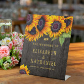 Fleurs de soleil bois rustique mariage or signe d'