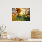 Fleurs de soleil dans un champ - Poster (Cuisine)