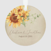 Fleurs de soleil d'aquarelle sur parchemin défraîc (dos)