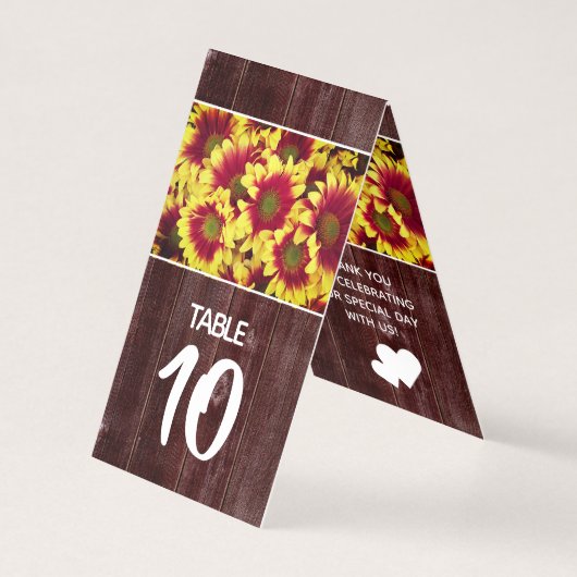 Fleurs de soleil d'automne rustiques sur Mariage d (Back)