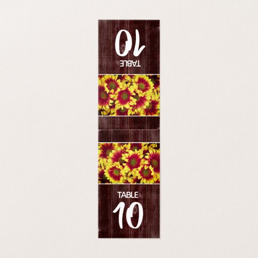 Fleurs de soleil d'automne rustiques sur Mariage d (Outside Unfolded)